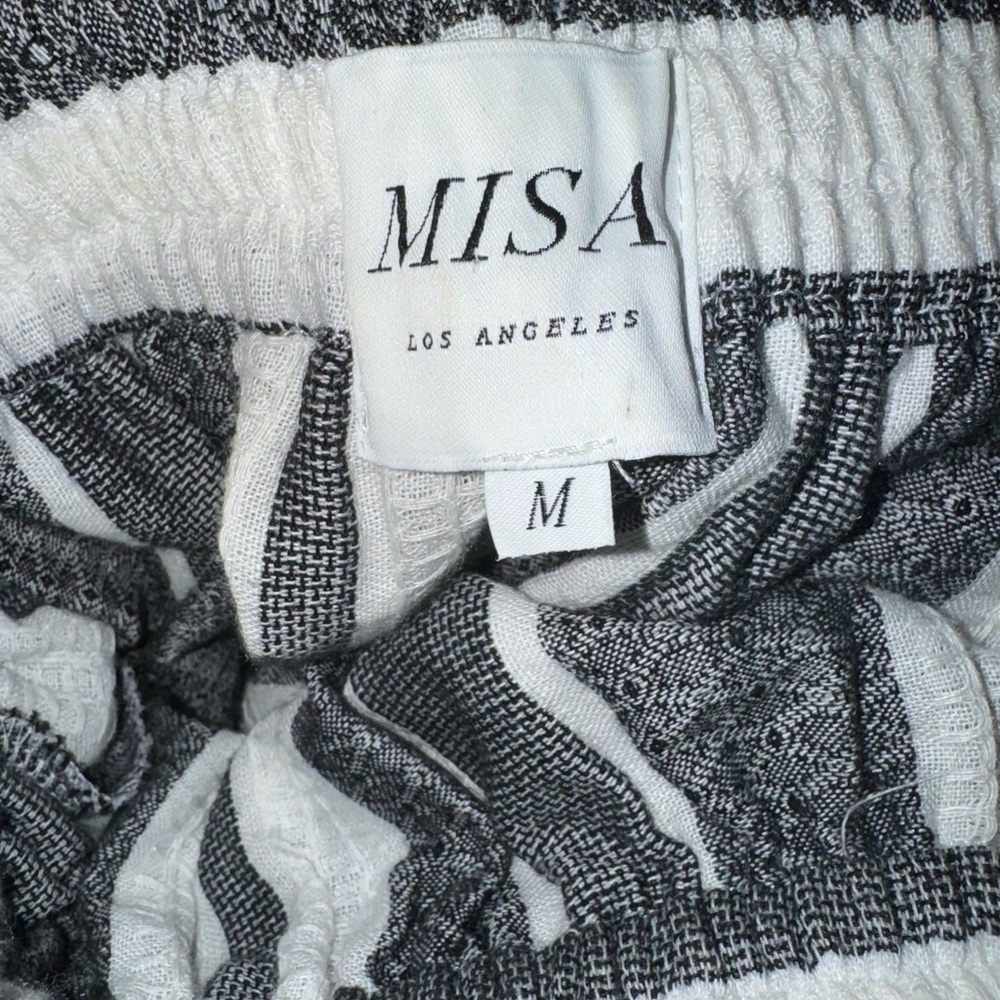 MISA Los Angeles Cybele Striped Off-Shoulder Bell Sleeve Mini Dress- Size m - Picture 7 of 7